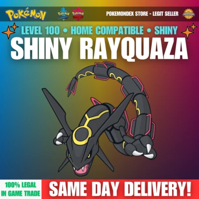 Pokemon Sword And Shield | ✨ SHINY RAYQUAZA ✨ WITH AIR LOCK ABILITY ✨ LEVEL 100 - Image 1 of 2
