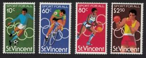 St. Vincent Football Cycling Boxing Basketball 4v 1980 MNH SG#640-643