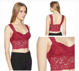 NWT Intimately Free People Bralette XS Dream Away Brami Lace Raspberry Coquette - Picture 1 of 8