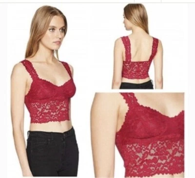 NWT Intimately Free People Bralette XS Dream Away Brami Lace Raspberry Coquette - Image 1 of 4