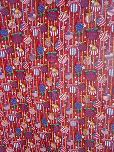 Fabric Independence Day July 4 Ornaments Red White Blue Gold 87” x 45” - Picture 1 of 3