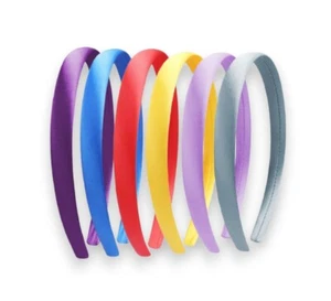 Diadema para el cabello banda Alicia escolar sensación satinada biselada de 1,5 cm - tonos mixtos - Imagen 1 de 10