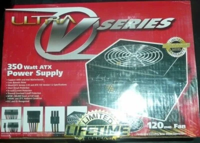 Ultra V Series ULT-350P 350 Watt ATX Switching PC Power Supply - Image 1 of 4