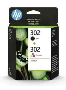 HP 302 Black and Colour Ink Cartridge Combo Pack new in box - Afbeelding 1 van 1