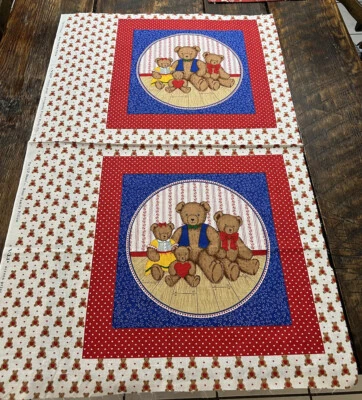 Vintage Two (2) Pillow Squares VIP Bears Cranston Teddy Bear Family 14.5 x 15” - Image 1 of 4