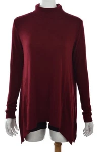 Asos Womens Top Size 10 Maroon Red Long Sleeve Turtleneck Shirt Casual - Picture 1 of 5