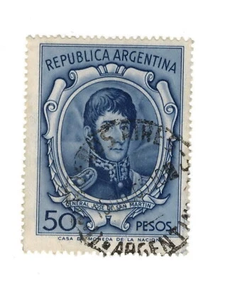 Sello ARGENTINA 1965 Scott# 826 A 241 San Martín 1 sello usado R347 Foto 1 de 2