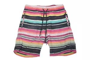 STAMPD Shorts Madras Striped Multicolor Cotton Knit Drawstring Boys Size Large - Picture 1 of 6