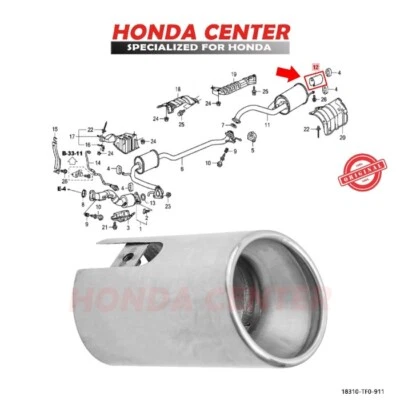 Ajuste de acabado para Honda Fit 2009-2011 18310-TF0-911 OEM/ORIGINAL Foto 1 de 4