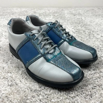 Zapatos de golf Sandbaggers Krystal para mujer 8 encaje real sin clavos gris azul Foto 1 de 4