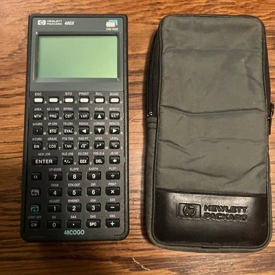 Hewlett Packard HP 48GX Graphing Calculator With COGO Card And Case - Image 1 of 4