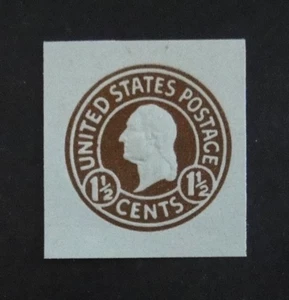 USA gestempelt Briefumschlag U483 1-1/2c 1925 geschnitten quadratisch braun auf blau - Bild 1 von 2