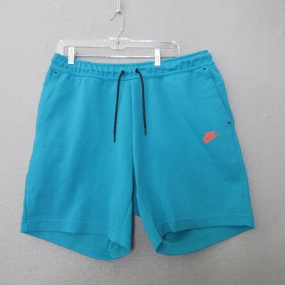 Pantalones Cortos Nike Tech Polar Hombres XL Verde Azulado Naranja Logo Cordón Cómodo Viaje Salón Foto 1 de 4