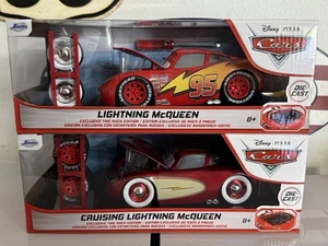CRUISING & REGULAR LIGHTNING MCQUEEN W/EXTRA WHEELS DIECAST MODEL JADA 1/24 - Picture 1 of 1
