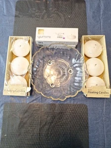Floating Candle Set With Bowl New and Used Items Low Price Big Deep Bowl! - Picture 1 of 8