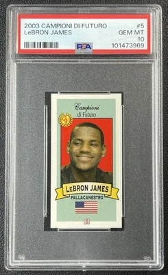 LEBRON JAMES PSA 10 2003-04 CAMPIONI DI FUTURO #5 ROOKIE RC 969 - Image 1 of 2