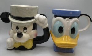 Vintage Walt Disney Productions Donald Duck Mickey Mouse Hand Painted Mug Japan - Bild 1 von 6