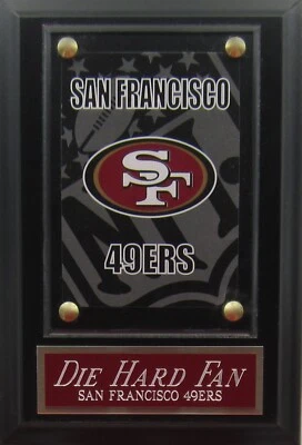 DIE HARD FAN SAN FRANCISCO 49ERS LOGOTIPO TARJETA PLACA PARA TU HOMBRE CUEVA DECORACIÓN DE PARED Foto 1 de 4