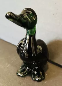 Kunstglas grüne Ente Figur 8,5"T Vintage MCM - Bild 1 von 8