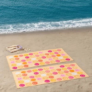 Beach Collection Smiley Faces Cotton-Blend Beach Towels (2 Count) - Picture 1 of 4