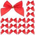 120 Pcs Christmas Bow Flocking Cloth Tree Decorations Red Bows