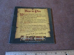 Game Instructions ONLY for Pirates of the Caribbean DVD Treasure Hunt Game Part - Picture 1 of 1