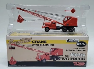 Schield Bantam Crane With Clamshell On White WC Truck By SpecCast 1/50 Scale - Picture 1 of 12