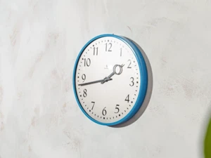 Blue Wall Clock Retro Design by SIEMENS Office Analog Metal Quartz Battery power - Picture 1 of 10
