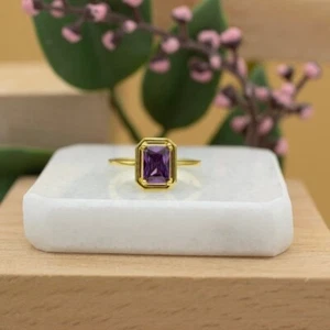 Hermoso Anillo de Amatista Natural, Anillo de Plata de Ley 92.5, Regalo Perfecto para ella - Imagen 1 de 5