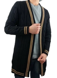 HERREN CARDIGAN STRICKJACKE WOLLMISCHUNG ZOPFJACKE JACKE MADE IN ITALY - Bild 1 von 20
