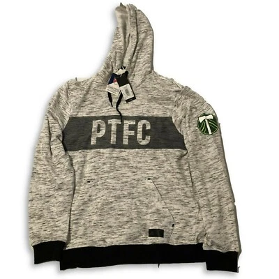 NWT New Portland Timbers adidas Heathered Gray Pullover Medium Hooded Sweatshirt - Image 1 of 3