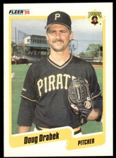 1990 Fleer Baseball Card Doug Drabek Pittsburgh Pirates #465