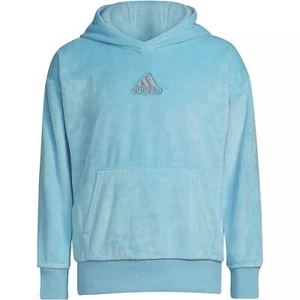 Adidas Originals AA3056 Girls Sz xl Velour Activewear Hoodie Pullover NWT Blue - Picture 1 of 10