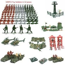 Hot Aircraft Tanks Plastic Soldiers Army Men Figures 12 Poses Military Toy