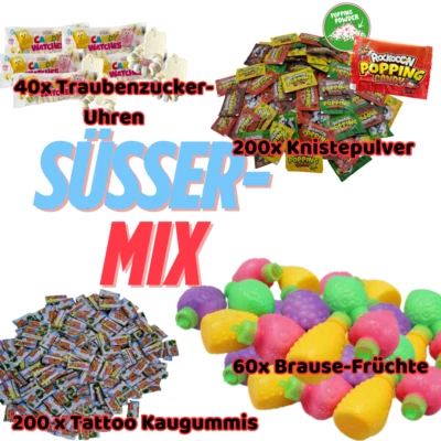 500er Süßigkeiten Großpackung – Kaugummi, Knisterpulver, Brause, Traubenzucker - Bild 1 von 4