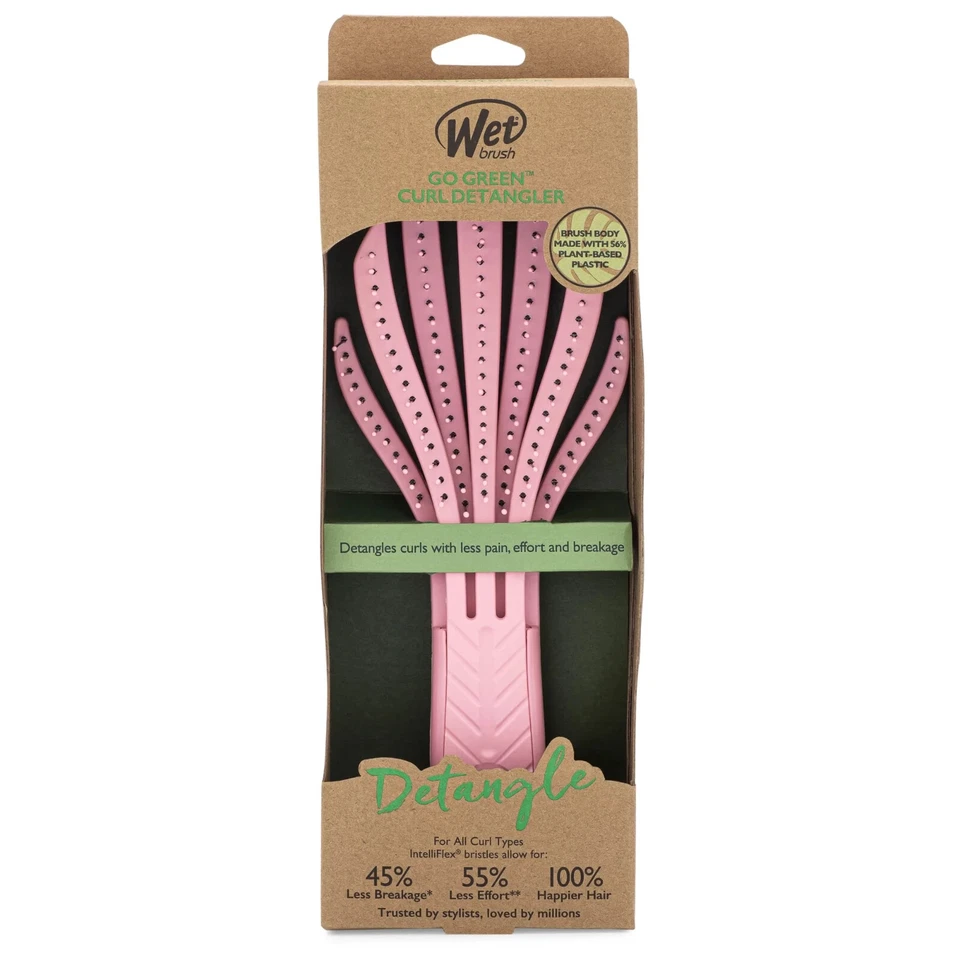 WET BRUSH GO GREEN CURL DETANGLER PINK NEW K - Image 1 of 1