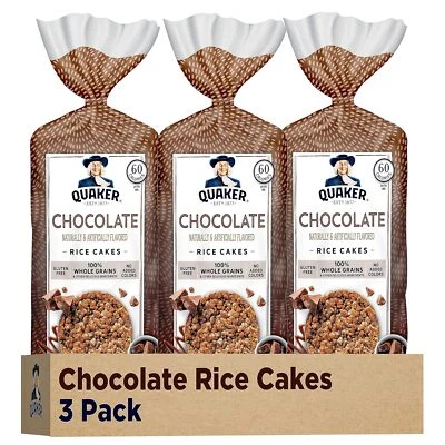 Pasteles de arroz grandes Quaker, chocolate, bolsas de 7,23 oz, (paquete de 3) Foto 1 de 4