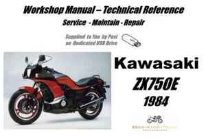 Kawasaki ZX750E ZX750 E ZX 750 E Service Repair Workshop Manual USB 1984 - Picture 1 of 9