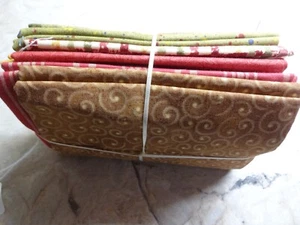 7 Fall Print Fabric Fat Quarters for Patchwork Quilting and Sewing Beautiful - Picture 1 of 3
