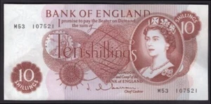 Banco de Inglaterra, J.Q. Hollom, 10 chelines (1963), reemplazos, AEF - Imagen 1 de 2