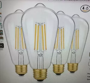 (4 pack) ST64 LED Dimmable Light Bulb, 50 Watt Equivalent, Warm White (2700K) - Picture 1 of 2