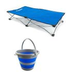 Adventure Kings Folding Pet Bed Tough 50Kg + Camping Collapsible 10L Bucket 4Wd