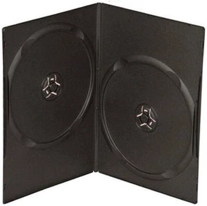 100 Double DVD Case Cases 7mm Spine Slimline Black Clear Sleeve Front Cover - Afbeelding 1 van 1