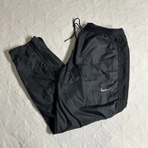 Nike Running Division Men’s XL Storm-FIT Pants Black Zip Key Pocket Elastic - Picture 1 of 10