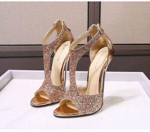 2022 women's open toe 16cm stilettos high heel sandals plus size