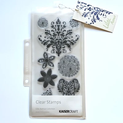 Estampillas transparentes LILAC AVENUE Kaisercraft CD729 corazón damasco flor de San Valentín um334 Foto 1 de 3