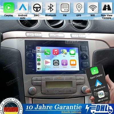 2+64G Für Ford S-Max WA6 2007-15 Carplay Android15 Autoradio GPS NAV WIFI BT AHD - Bild 1 von 4