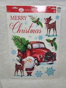 NATALE attacca finestra ~ BUON NATALE ~ BABBO NATALE E AMICI - Foto 1 di 2
