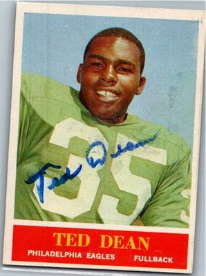 1964 -Ted Dean- Philadelphia Autograph/Signed/Auto Football Card #132 Eagles - Image 1 of 2