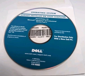 Microsoft Windows XP Professional Service Pack 3 Dell Reinstallation CD (04PW6N) - Photo 1/1